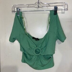 Green crop top